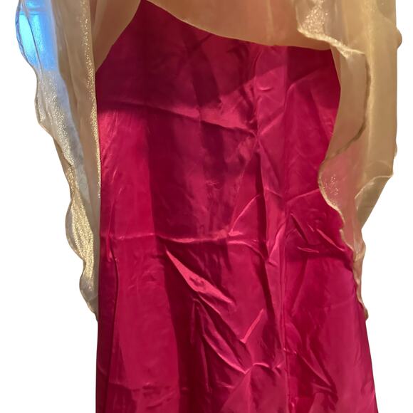 Roberta Y2K Pink Glitter Prom Gown 9/10 Rhinestone Trim Shimmer Overlay Tulle - Picture 9 of 14